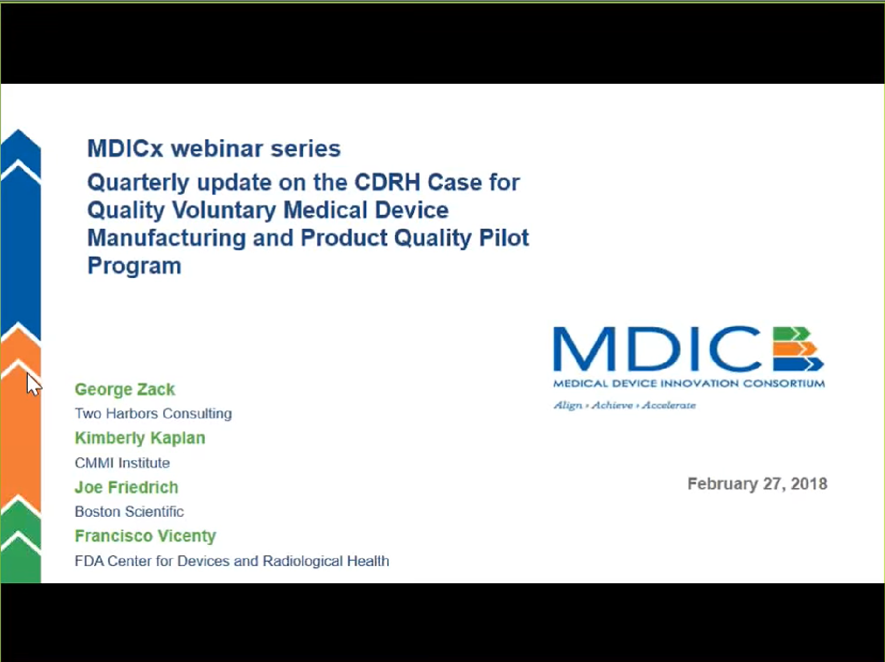 MDICx Quarterly Webinar Series on MDDAP