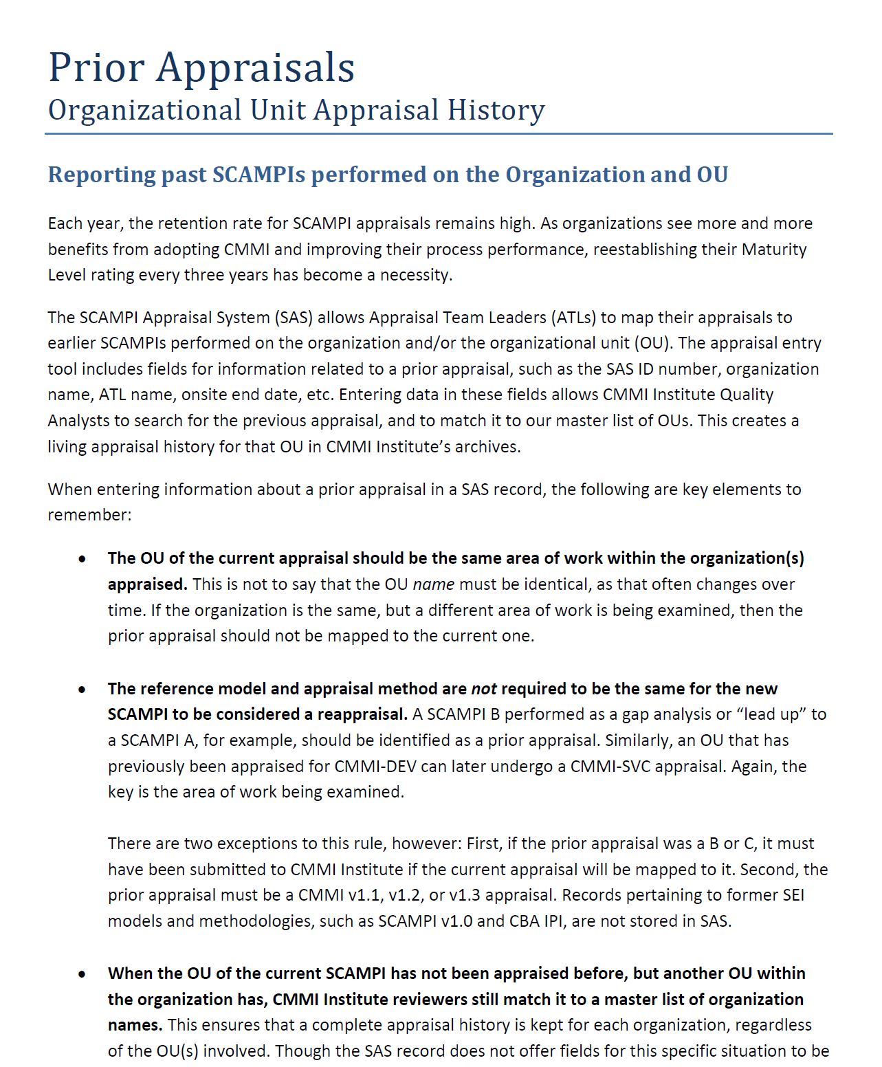 July 2018 Quality Tip - Prior Appraisals